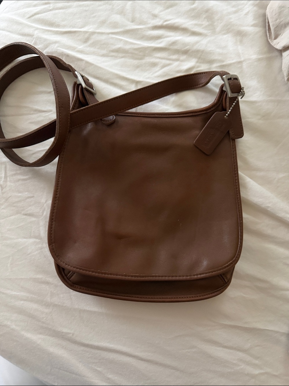 Coach Brown Leather Messenger Crossbody Bag